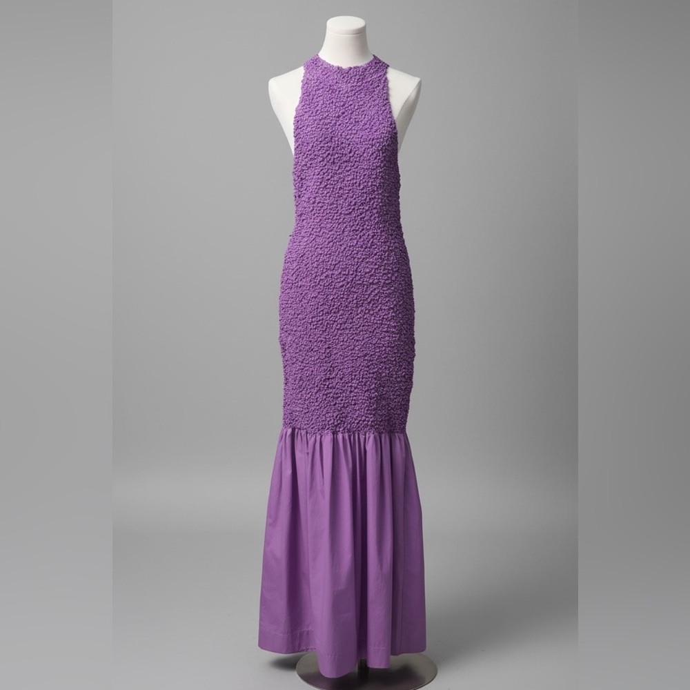 SWF Mac London Purple Handmade Mermaid Maxi Dress Size Large STUNNING NWT